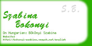 szabina bokonyi business card
