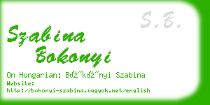 szabina bokonyi business card